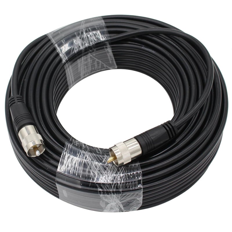 exgoofit RG8X Coaxial Cable 100ft, UHF PL259 Male to Male Coax Connector for HAM Radio, Antenna Analyzer - Image 1